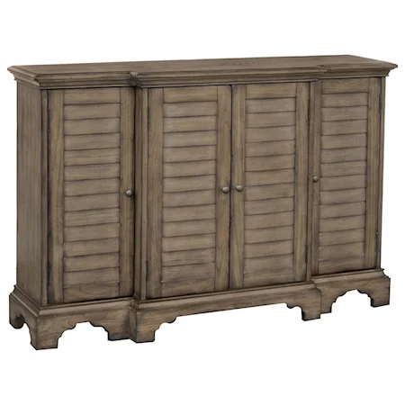 4 Door Winona Console with Faux Louvered Doors
